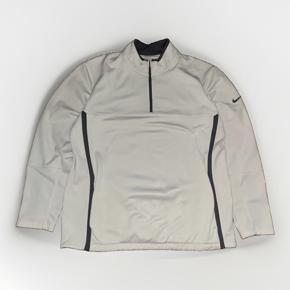 Nike Golf Quarter Zip Jacket White Large 22x27 Therma Fit